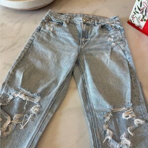 American Eagle Outfitters Light Blue Distressed Boyfriend Jeans